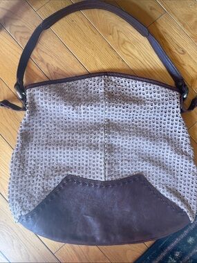 Vin Baker Neutral Studded Shoulder Bag - Brown & Cream